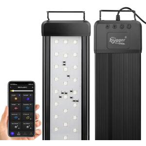 hygger 25W Smart Aquarium Light, Bluetooth LED Light with App Control, Full Spectrum Fish Tank Light with 24/7 Lighting Cycle, 5 Modes, Adjustable Timer, for 18"-24" Freshwater Planted Tank
