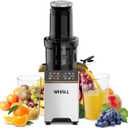 whall Masticating Slow Juicer, Professional Stainless Juicer Machines for Vegetable and Fruit, Touchscreen Cold Press Juicer with 2 Speed Modes,Gold (4.8"D x 7.08"W x 16.53"H)