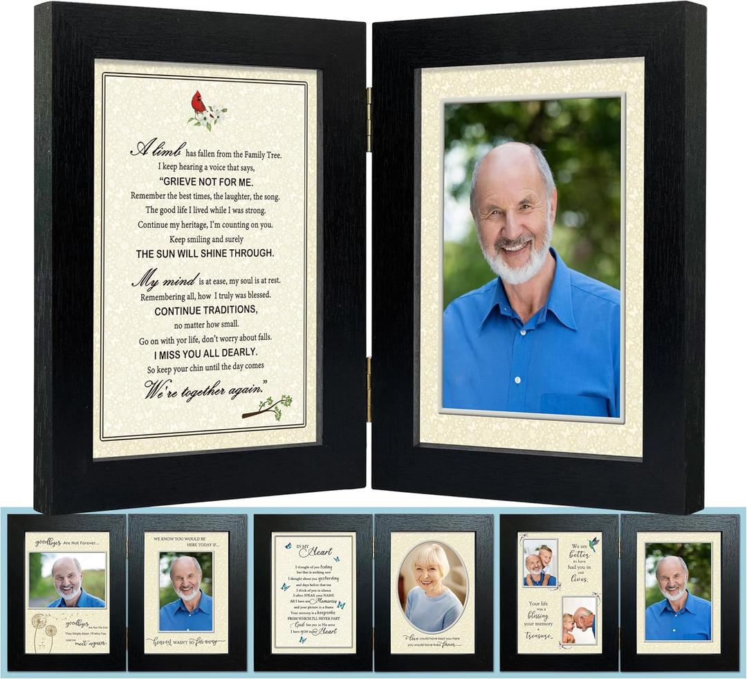 A'arkaJ Memorial Picture Frame  8 Mats Included  Celebration of Life  Memorial/Remembrance/Sympathy Gift for Loss of Loved One