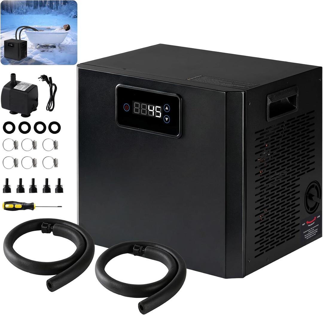 𝑼𝒑𝒈𝒓𝒂𝒅𝒆 1/3 HP Ice Bath Water Chiller, Cold Plunge Chiller with Built-in Stainless Steel Filter & Water Pump, Water Cooling System for Cold Plunge Tubs, Easy Installation Home Professional Use