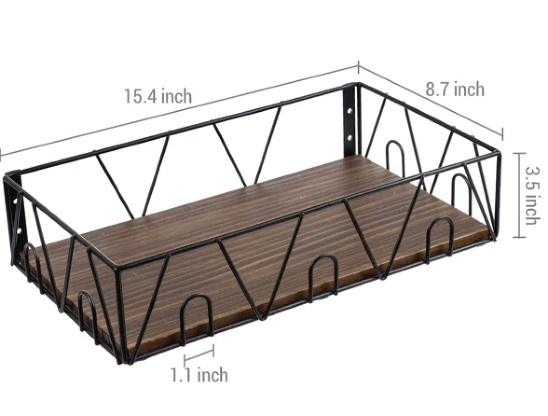 17 Stories Metal Wire Wall Floating Shelf 