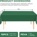 10 Pack Premium Disposable Plastic Tablecloth 54" X 108" Rectangle Table Cover for Birthdays Weddings Christmas Anniversary Buffet Table (Green)
