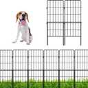 ShopLaLa Decorative Garden Fence Outdoor (10 Panels) 12.5in(L) x 31in(H) Animal Barrier Fencing Rustproof Black Metal Wire Flower Edging for Landscape, Small Dog No Dig Fences Backyard Gate D-F30A