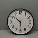 AKCISOT Wall Clock, Modern Small Wall Clocks Battery Operated 8 Inch, Silent Non-Ticking Analog Classic for Office, Home, Bathroom, Kitchen, Bedroom, School(Black)