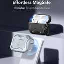 ESR for AirPods Pro 3 Case (2025), Compatible with Airpods Pro 3rd Generation (USB-C Cable), Magnetic Lid, MagSafe Ready, Powerful Drop Protection, Cyber Series, Gray