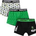 Minecraft Boys Boxer Shorts - Pack of 3 Boys Underwear - Gifts (11-12 Years, Multi)