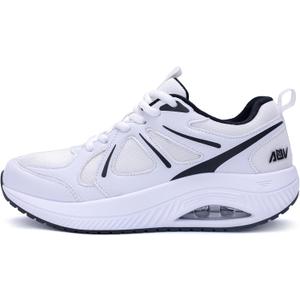 Women's Walking Shoes with Arch Support Plantar Fasciitis Pain Relief Athletic Orthotic Tennis Sneakers Supportive for Gym Workout US 8.5 (White/Black)