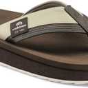Cobian Mens Roca Rise Synthetic Leather Strap Flip-Flop Sandals (Brown)