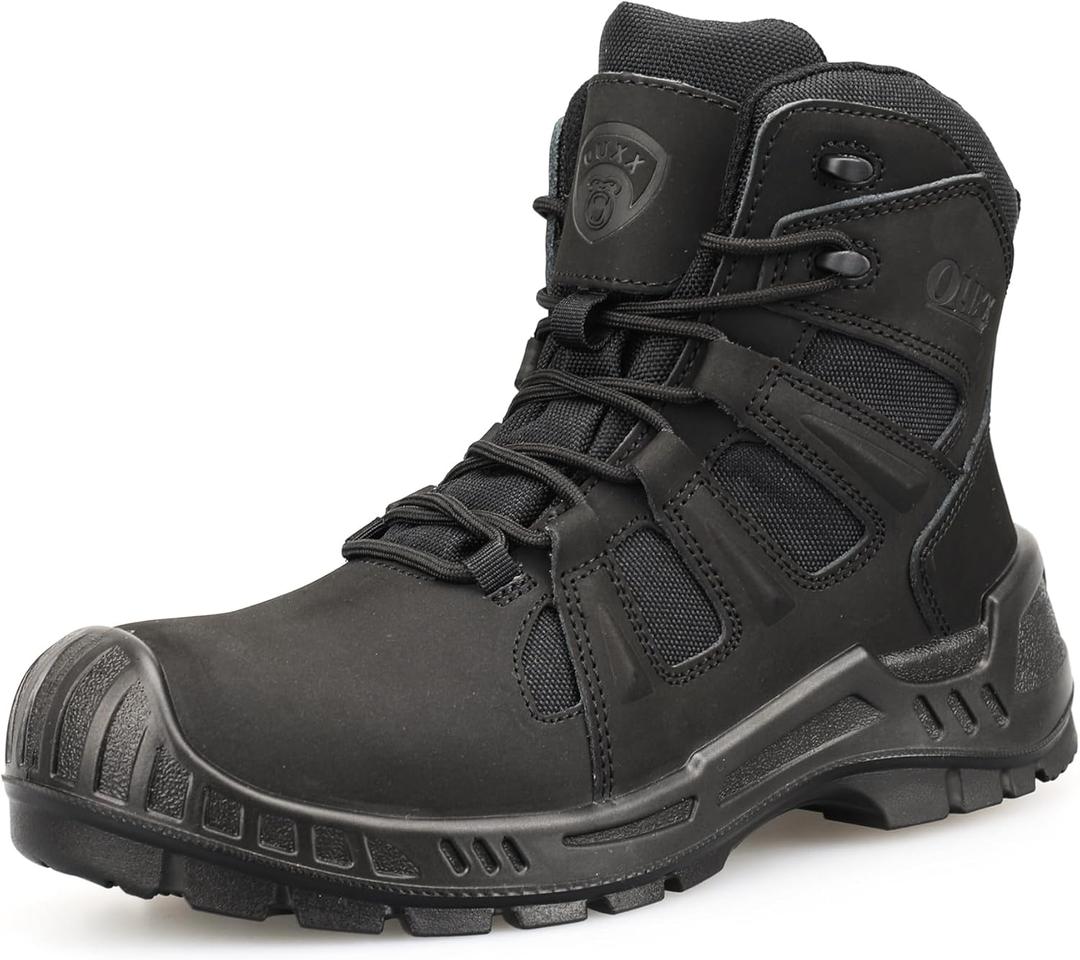 OUXX Men's Waterproof Composite Toe Work Boots, 6 Inch Safety Boot, Slip-Resistant Outsole, Metal Free, ASTM F2413-18 Rated, (OX4603) (Brown)