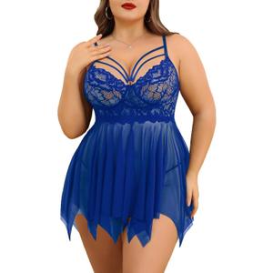 Avidlove Babydoll Lingerie for Women Strappy Nightdress Sexy Nightgowns Bridal Chemise Plus Size Lace Langeray L-4XL