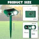 2 Pcs Ultrasonic Animal Repellent Outdoor Solar USB Powered Repeller Cat Dog Deer Deterrent Waterproof Motion Sensor Deterrent for Yard Garden bunny Squirrel Fox Pest (Green Black,Novel Style)