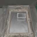 Small Rectangle Decorative Mirror Tray, French Style, Makeup Organizer, Jewelry Organizer, Serving Tray, 13"x 7.8", Golden White