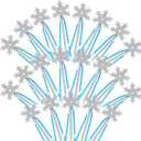 Civaner 21 Pieces Winter snowflake magic wands Princess Wand Silver Magic Ice Princess Snowflake Dazzling Party Favors for Birthday Party Playing Dress