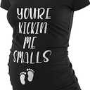 Maternity T-Shirts for Women Short Sleeve Pregnancy Shirts Bump Friendly Tops Maternity Tops Mama Tshirt Pregnancy Essentials 2XL Black