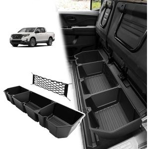 VaultsOnWheels Under Seat Storage Box Compatible with 2026 2025 2024 2023 2022 2017-2021 Honda Ridgeline Accessories Custom Fit Durable Detachable Rear Underseat Organizer
