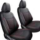 GIANT PANDA Pu Leather Car Seat Covers - Full Set Custom Fit for Toyota RAV4 (LE/Hybrid/XLE/XLE Premium/2019-2025) - Black+Red