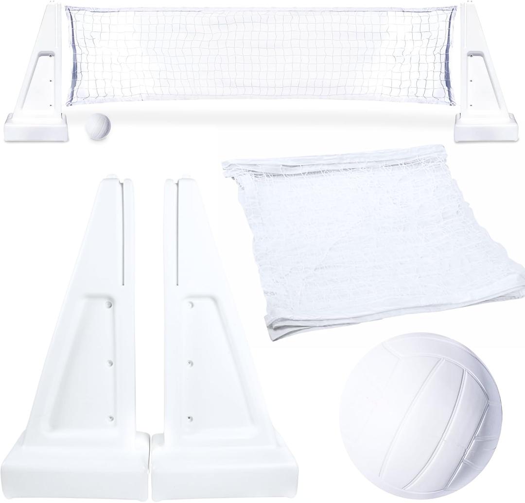 Swimline Original Pool Volleyball Net Games Set with Ball Adjustable Up to 34 Feet Wide | for Kids & Adults | 2 Stable Water-Fill Bases | Easy Assembly Compatible W/Outdoor & Indoor Inground Pools