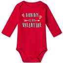 BesserBay 100% Cotton Infant Love Long Sleeve Bodysuit Mommy Is My Valentine Red Onesie 0-3 Months