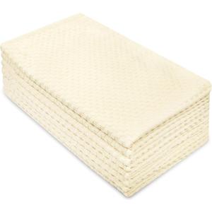 COTTON CRAFT Amazing Kitchen Towels - Set of 8 Terry Towels - 100% Cotton Euro Caf Waffle Weave Dish Towel Set - Soft Absorbent Quick Dry Low Lint Reusable Pantry Bar Cleaning Cloth - 16 x 28 - Ivory