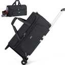 Garment Bags with Wheels, Garment Convertible Weekender Bags, Large Carry On Garment Bags for Travel, Duffle Bag Garment Bag (Black, Large) (XL)