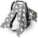Car Seat Cover for Babies, Minky Winter Infant Car Seat Cover, Nursing Cover for Baby Breastfeeding, Suitable for Baby Carrier, Stroller, with Peekaboo Opening Car Seat Canopy (White)