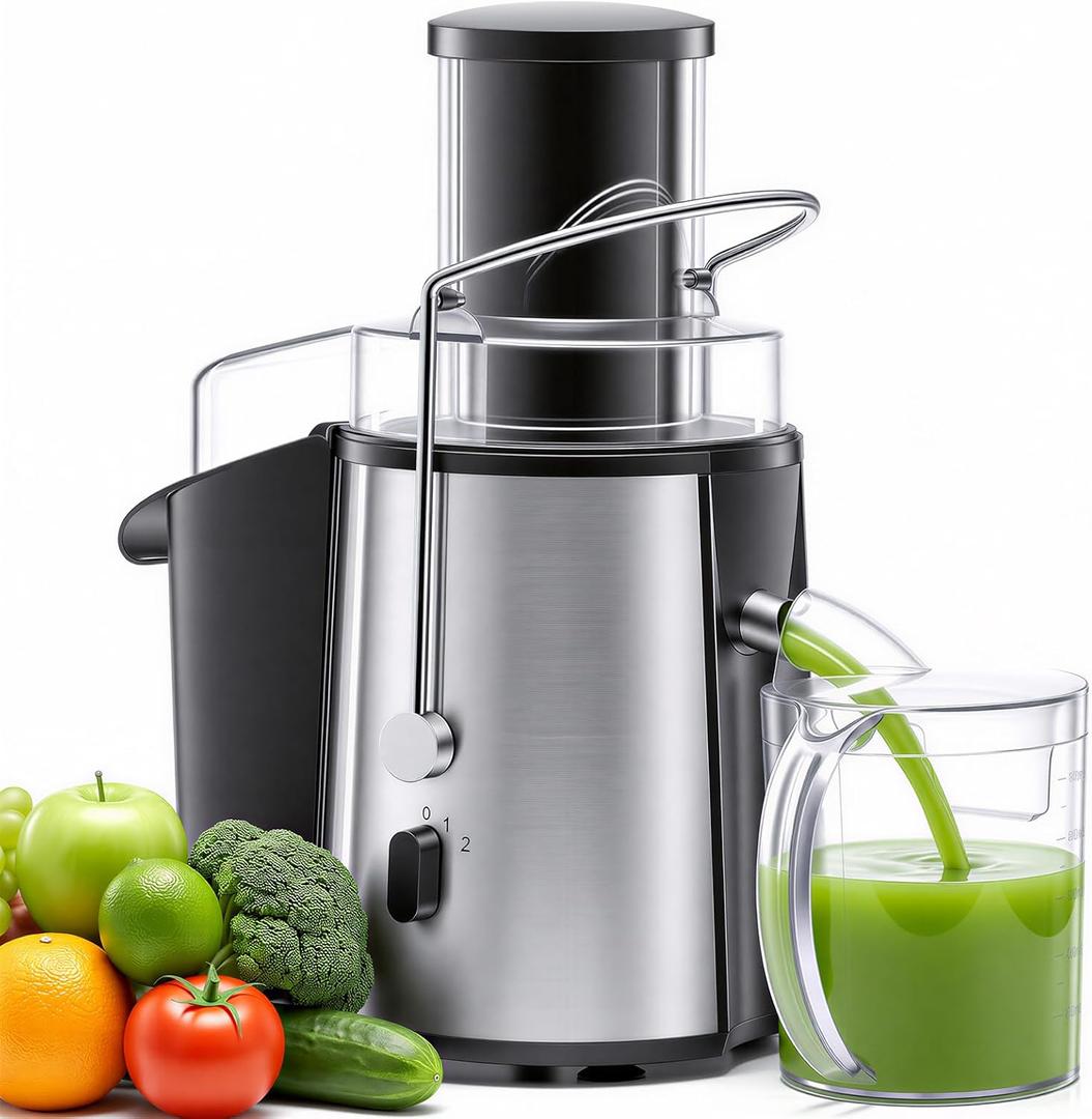 NEWBULIG Centrifugal Juicer, 3" Feed Chute, Silver