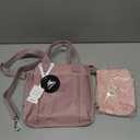 RUNSOON Small Tote Bag Cute Nylon Crossbody Bag Satchel Handbags Top-handle Purse With Multi Pockets Zipper Compartment for Women, Pink
