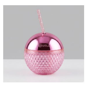 B•WELL Pink Disco Ball Tumbler Water Bottle