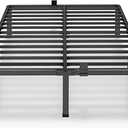 18 Inch Queen Bed Frames with Round Corner Legs Mattress Slide Stopper