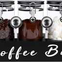 3 x 54 oz Glass Coffee Bean Storage Container with Shelf 3PCS Glass Containers with Airtight Locking Clamp Lid Spoons Coffee Canister Set Jars for Kitchen Food Storage Tea Sugar Black