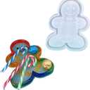 Christmas Gingerbread Man Resin Silicone Molds, Candy and Snack Plates, Jewelry Storage Trays, Christmas Home Decor Resin molds Silicone Clearance with Glitter Design