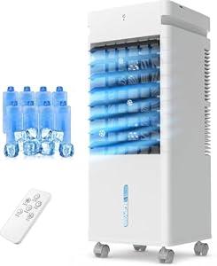 Portable Air Conditioners, 3 Wind Modes, 12 Speeds, 70° Oscillation, XL Water Tank, Evaporative Air Cooler, Swamp Cooler Air Conditioner Portable, Personal Air Conditioner Air Cooler for Bedroom Room