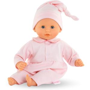 Corolle Bb Calin Charming Pastel - 12" Soft Baby Doll with Vanilla Scent, Pink Outfit & Sleeping Eyes for Girls Ages 18 Months+, Cute Reborn Realistic Baby Dolls for 2 Year Old Girls