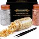 Gilding Flakes Set,Gold Foil Flakes for Resin,3 Bottles Metallic Foil Flakes for Resin Jewelry Making,Nails,Painting Art,Crafts and Slime(Gold, Silver, Copper Colors)
