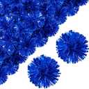 CT CRAFT LLC 4" * 12 Count Self-Adhesive Tinsel Bows Gift Wrap Accessory - Blue for Gift Wrapping Holiday Christmas Birthday Party Blue