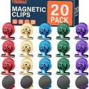 FINDMAG 20Pack Colorful Fridge Magnets, Refrigerator Metal Magnets Clips, Strong Magnetic Clip for Fridge, Scratch Free Clip Magnets for Whiteboard, Office, Classrooms, Cruise Cabins, Kitchen Multicolor