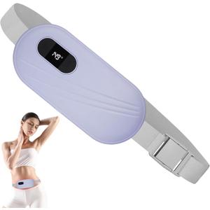 Portable Cordless Heating Pad for Cramps, 6 Heat Levels and 6 Massage Modes, 5000mAh, Auto Shut-Off, NTC Temp Control, Belly and Back Heating Pad, Gifts for Women and Girls (Purple)