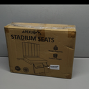 Stadium Seat for Bleachers with Back Support and Cushion, Bleacher Seats with Shoulder Strap and Cup Holder, Padded Portable Folding Comfort Stadium Chair, for Sports Events, Grey (1pcs)