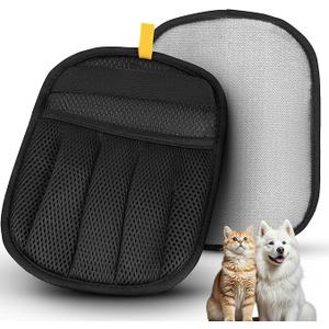 VerdeVilla Pet Hair Remover, Electrostatic Pet Hair Removal Gloves, Reusable Cat & Dog Hair Remover for Couch, Furniture, Carpet, Car Seat, Upgraded Animal Fur Removal Tool, Cat Grooming Gloves-2 PCS