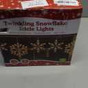 Meonum Twinkling Christmas Snowflake Lights with 6 Drops, 8.8FT 14 of 100 Random Twinkling Mini Bulbs Icicle Lights, Snowflake Christmas Decorations Outdoor for House(Warm White,2 Set)