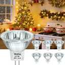 MR11 GU4 Base Halogen Bulb 12V 5W, FTD Spotlight Bulbs with Glass Cover, Fiber Optic Light Bulb Dimmable 2800K Warm White for Landscape, Christmas Tree Bulb, Track Lighting