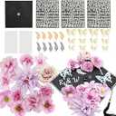 Nagobi DIY Graduation Cap Decorations Kit, Flowers Grad Cap Decorations for 2025 Included Faux Flower Heads 3D Butterfly Rhinestones Alphabet Letter Stickers for Grad Party Craft Decor