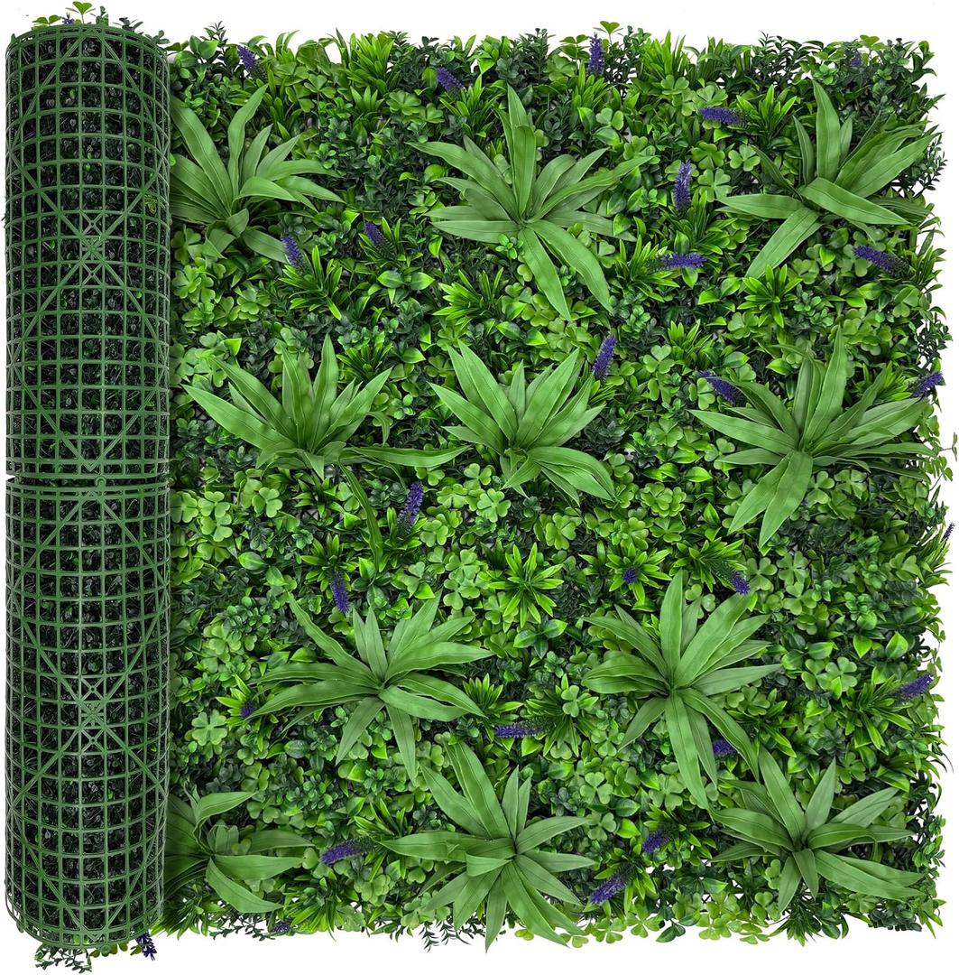 40"x120"(34 SQFT), Artificial Green Grass Wall Boxwood Plant Roll | UV Resistant Fake Leaves, Faux Ivy Privacy Hedge, Fence Screen Backdrop for Garden, Indoor Outdoor Wall Decor Covering