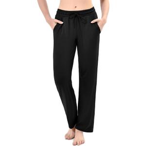 Walifrey Wide Leg Sweatpants for Women, Baggy Track Pants with Poackets Drawstring for Joggers Casual Wear (Medium, Black)