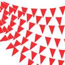 Hahafelt 100 Feet Pennant Banners Flags 75 Solid String Triangle Flags for Grand Opening, Carnival Theme Birthday Party Decoration Outdoor Events Classroom Decoration (Red)