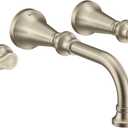 Moen TS44104BN Colinet Traditional Lever Handle Wall Mount Bathroom Faucet Trim, Valve Required, Brushed Nickel