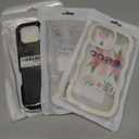 Set of 3 iPhone 16 Pro Max Case Wavy Edge Clear Back Design, Anti-Slip Grip Cute Wave Curly Frame Shape Shockproof Soft TPU & Hard Bumper Protective Phone Case Cover