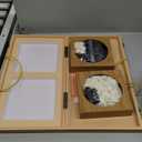 19 x19 Folding Go Game Set Board with and Bamboo Bowls and Imitation Jade Go Pieces