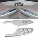 TTCR-II Compatible with Toyota Corolla Window Switch Bezel 2009-2013, 2 PCs for Toyota Corolla Front Power Master Window Switch Panel Trim Cover Replacement 2009-2013 (Silver)