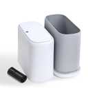 Bathroom Trash Can with Lid, Slim 2.3 Gallon Vacuum adsorption Garbage Bin, Narrow Press Top Waste Basket for Odor Control & Dog Proof for Bathroom Bedroom Office Home